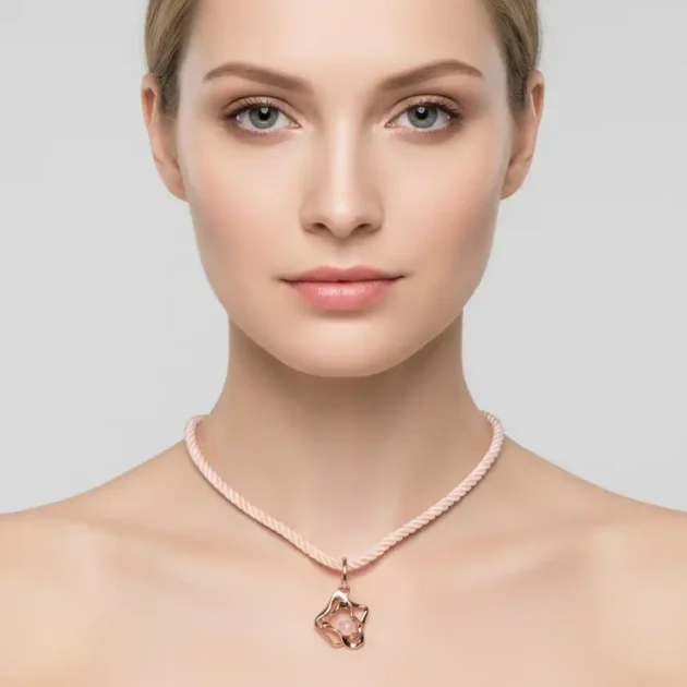 FLOWERY DELICATE CORD NECKLACE